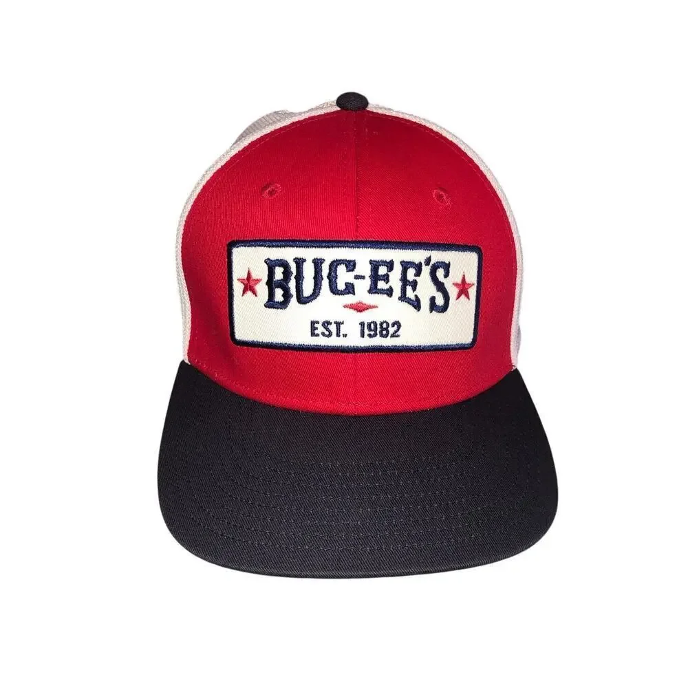 Buc-ee's Hat Baseball Cap Trucker White Blue Red Official Mesh Unisex 7